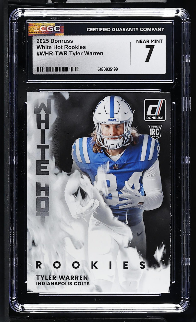2025 Donruss White Hot Rookies Tyler Warren #WHR-TWR CGC 7