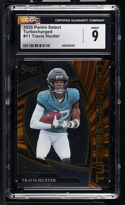 2025 Panini Select Turbocharged #11 Travis Hunter Rookie CGC 9