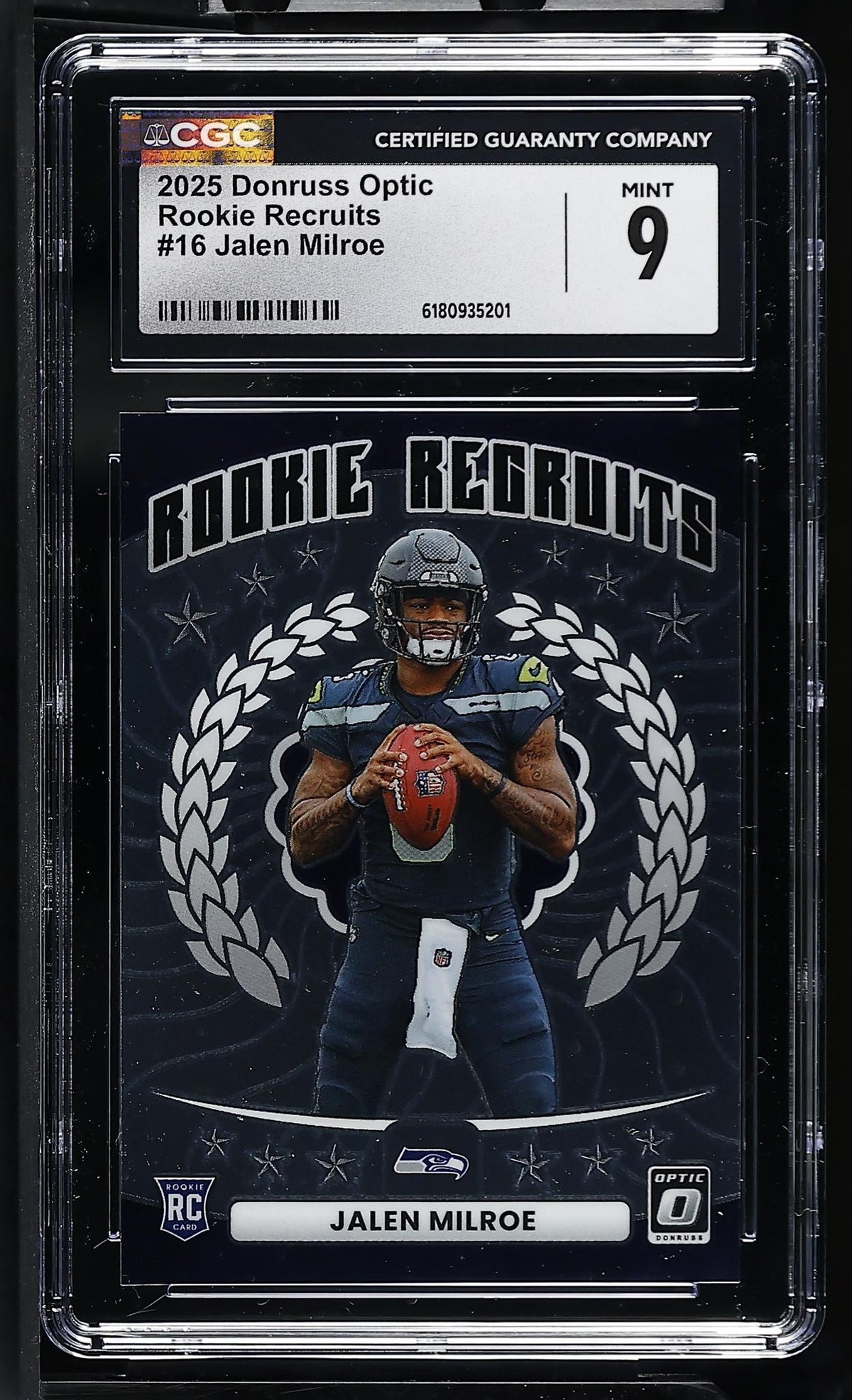 2025 Panini Donruss Optic Jalen Milroe #16 Rookie Recruits CGC 9