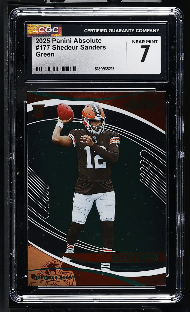 2025 Panini Absolute Shedeur Sanders #177 Green RC CGC 7