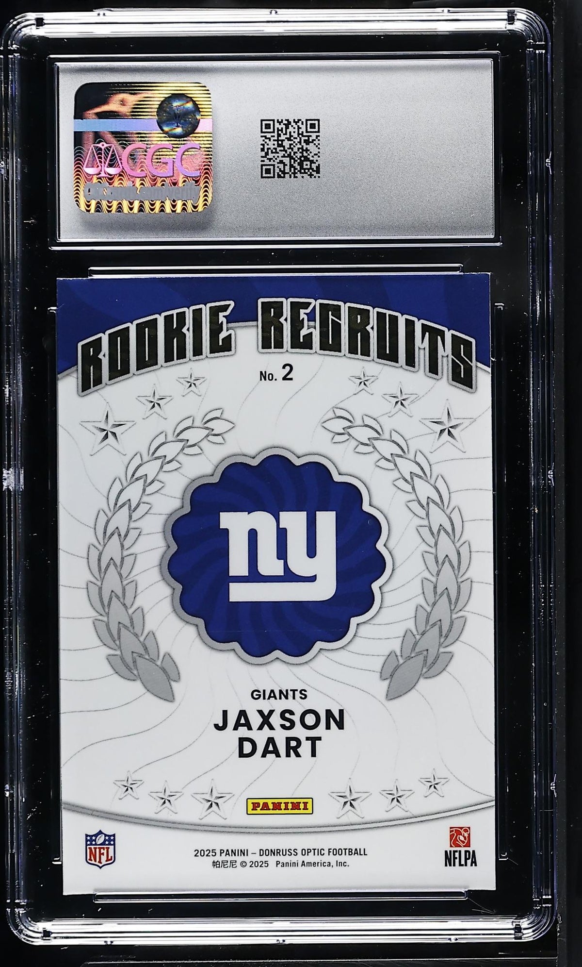 2025 Donruss Optic Rookie Recruits Jaxson Dart #2 CGC 9