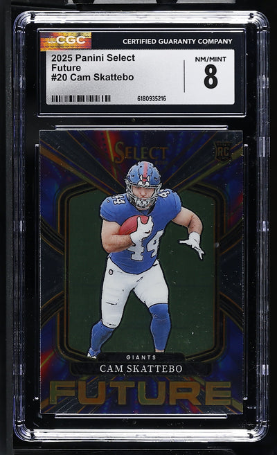 2025 Panini Select Future Cam Skattebo RC CGC 8