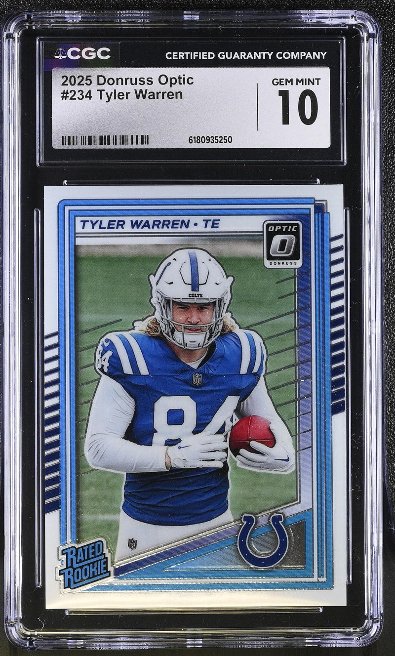 2025 Panini Donruss Optic Tyler Warren #234 Rated Rookie CGC 10