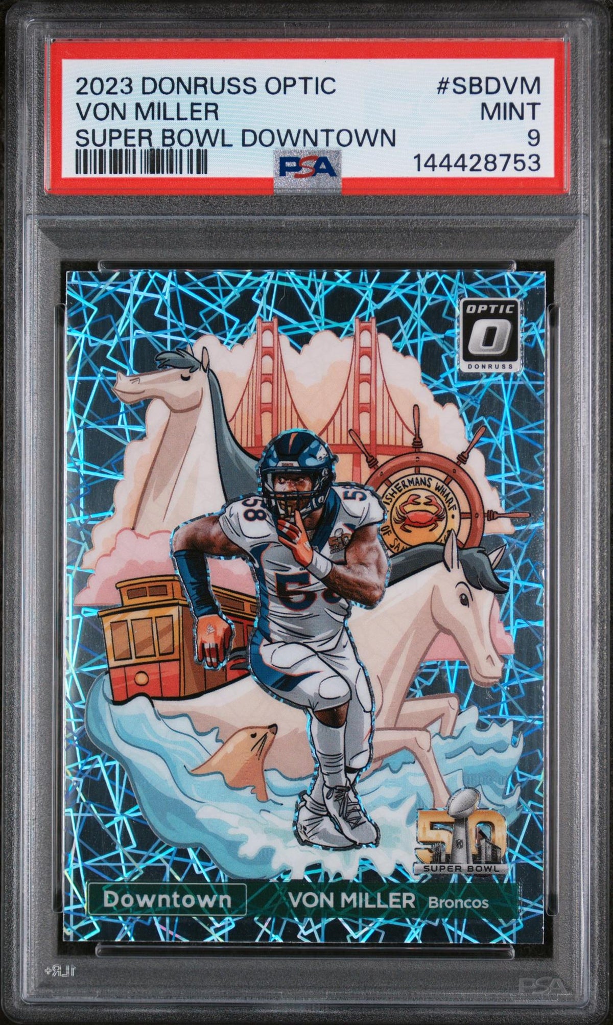 2023 Donruss Optic Super Bowl Downtown Von Miller #SBD-VM PSA 9