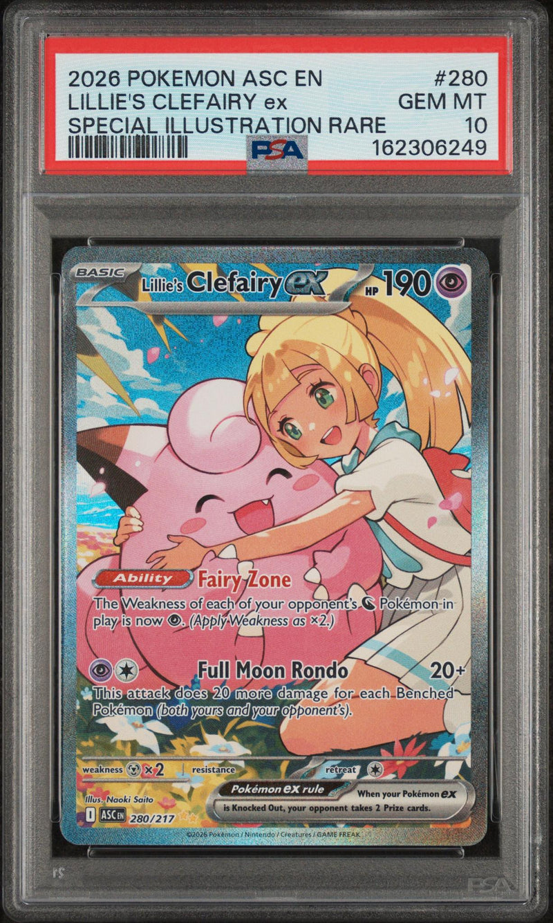 2026 Pokemon Ascended Heroes Special Illustration Rare Lillie's Clefairy Ex #280 PSA 10