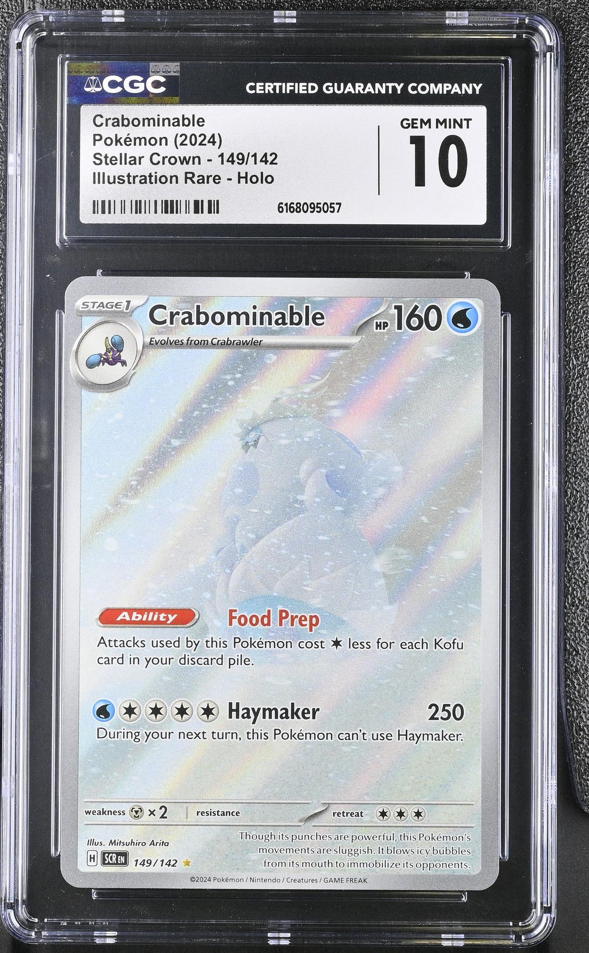 Pokémon Stellar Crown Crabominable #149/142 Illustration Rare Holo CGC 10
