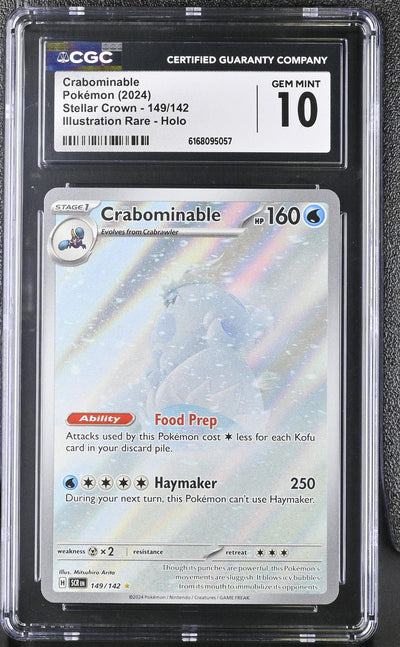 Pokémon Stellar Crown Crabominable #149/142 Illustration Rare Holo CGC 10