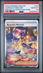 2025 Pokemon Mega Evolution Special Illustration Rare Acerola's Mischief #183 PSA 10