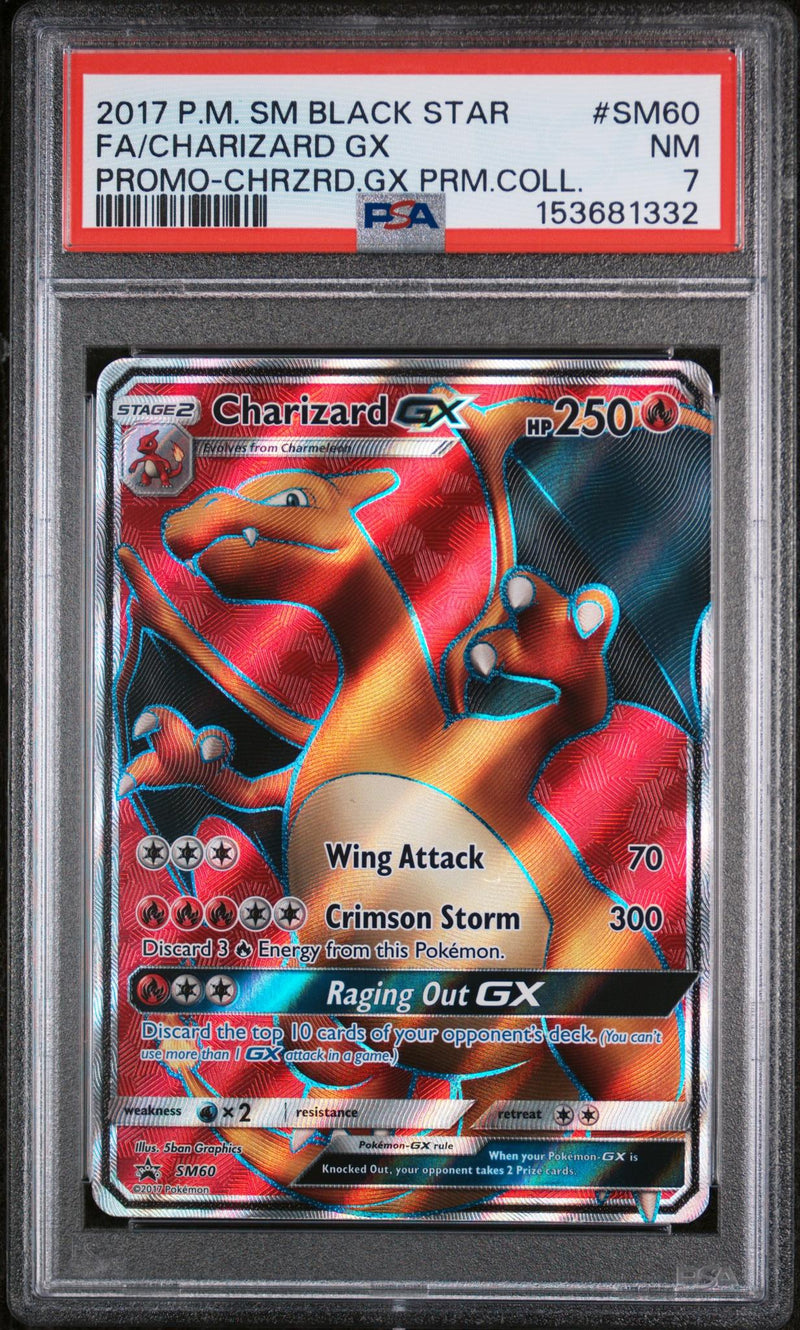 2017 Pokemon Sun and Moon Black Star Promopremium Collection Charizard Gx #SM60 PSA 7