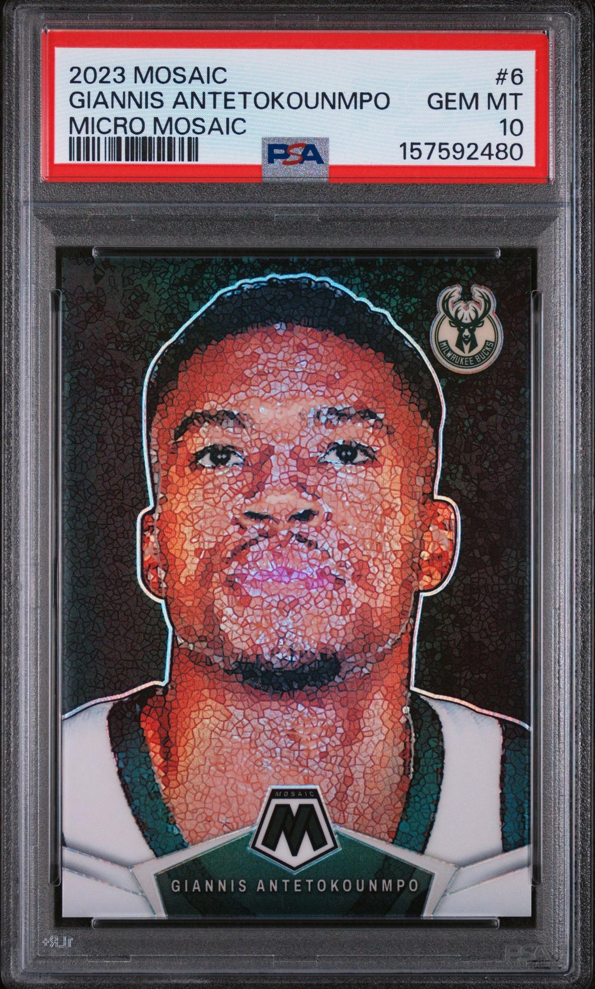 2023 Panini Mosaic Micro Mosaic Giannis Antetokounmpo #6 PSA 10