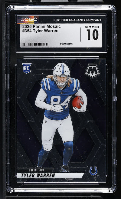 2025 Panini Mosaic Tyler Warren #354 Rookie RC CGC 10