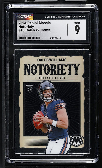 2024 Panini Mosaic Notoriety Caleb Williams #18 Rookie CGC 9