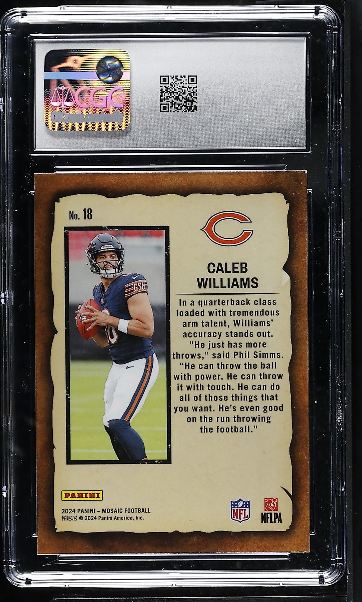 2024 Panini Mosaic Notoriety Caleb Williams #18 Rookie CGC 9