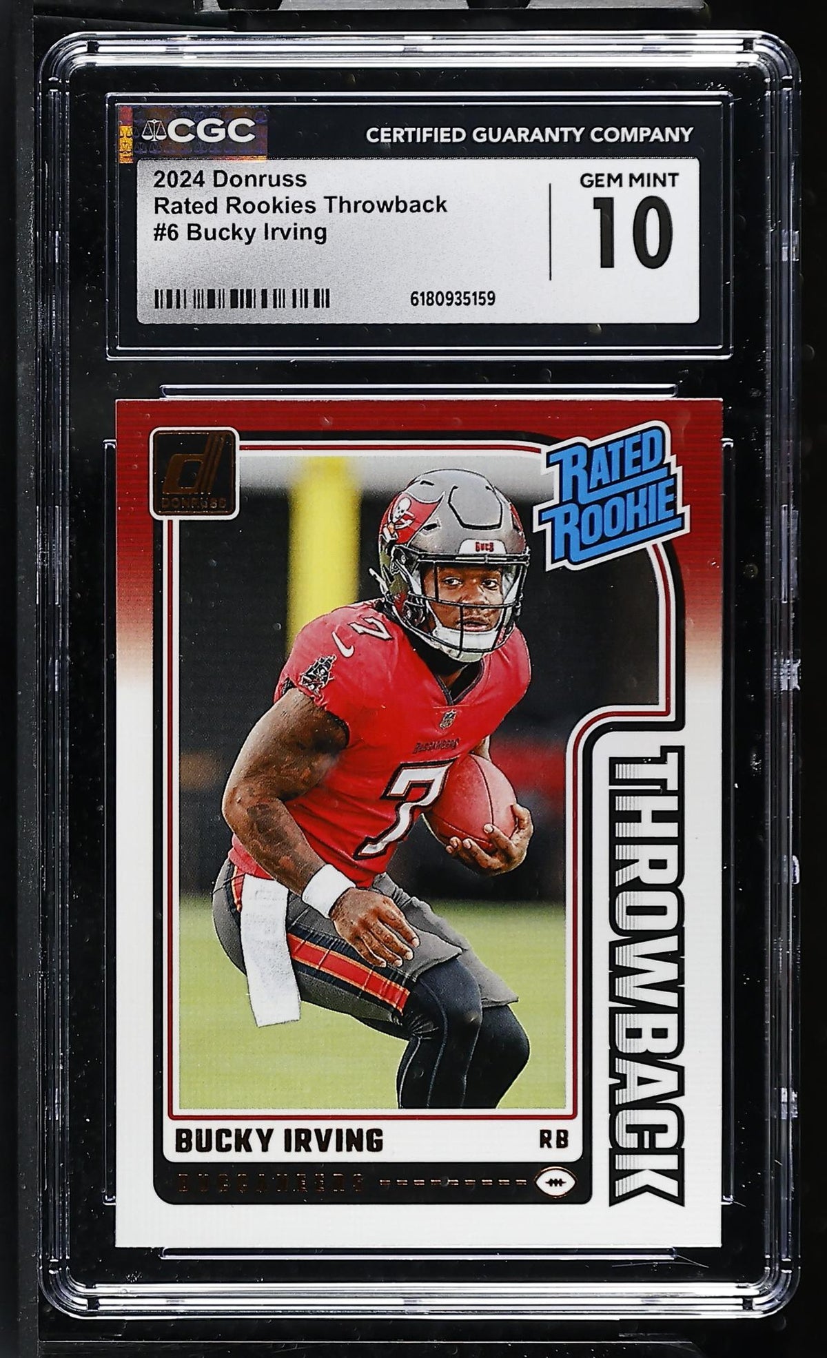 2024 Panini Donruss Bucky Irving #6 Rated Rookie Throwback CGC 10