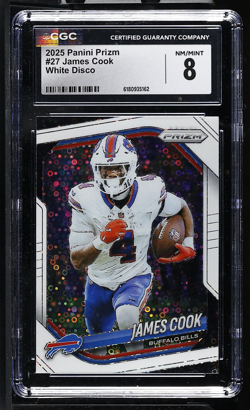 2025 Panini Prizm James Cook #27 White Disco CGC 8