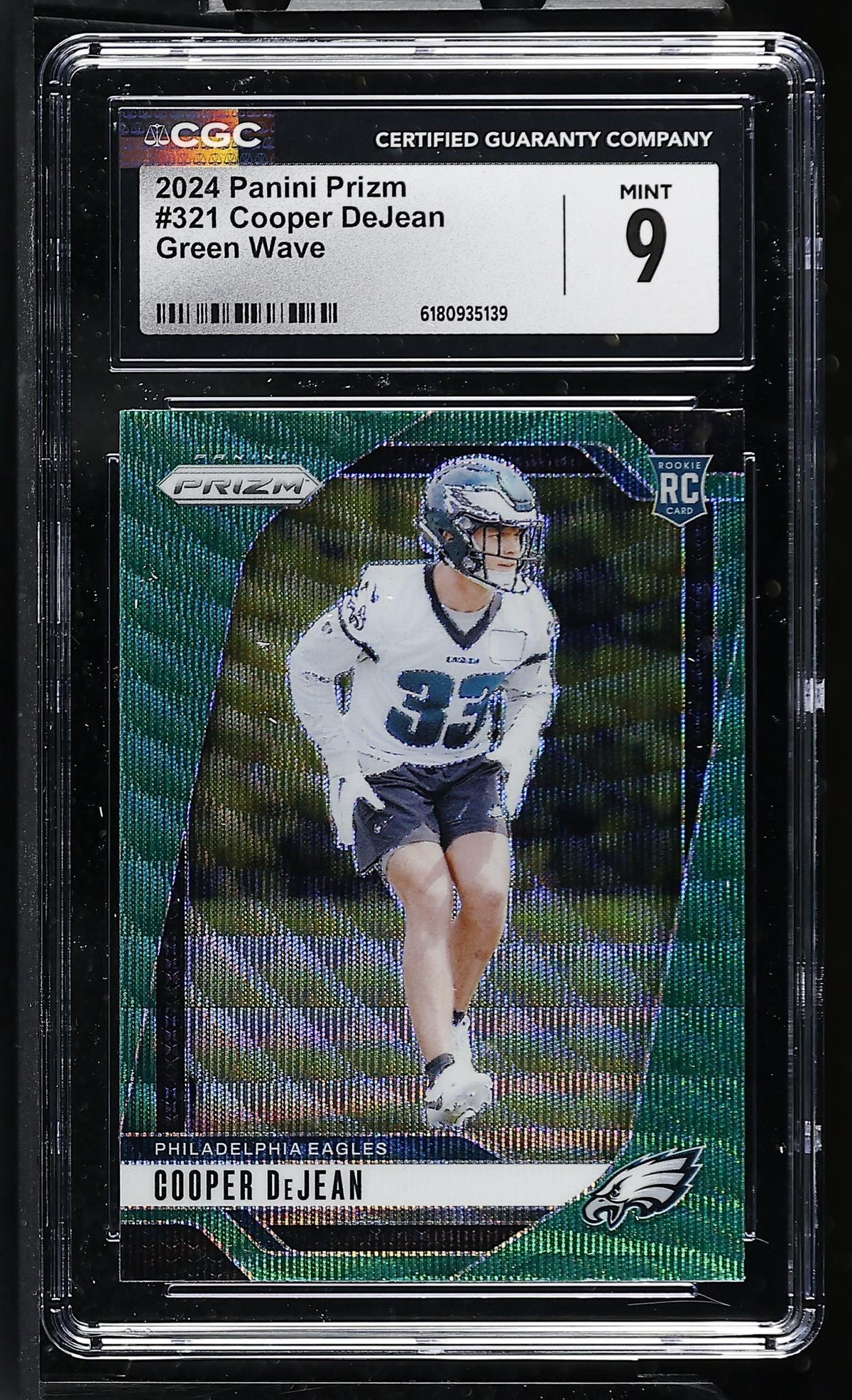 2024 Panini Prizm Cooper DeJean #321 Green Wave RC CGC 9