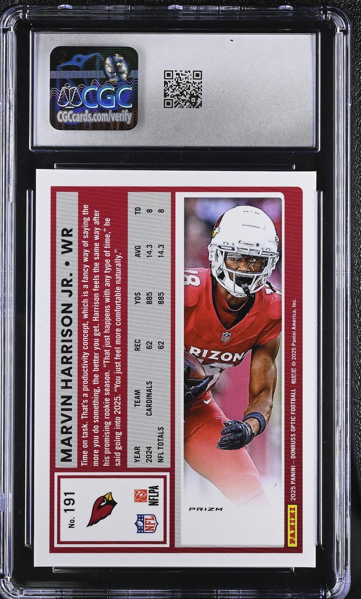 2025 Panini Donruss Optic Marvin Harrison Jr. #191 Holo CGC 10