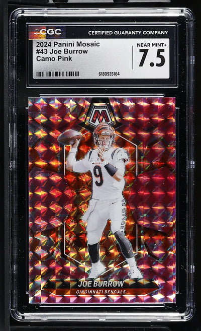 2024 Panini Mosaic Joe Burrow #43 Camo Pink CGC 7.5