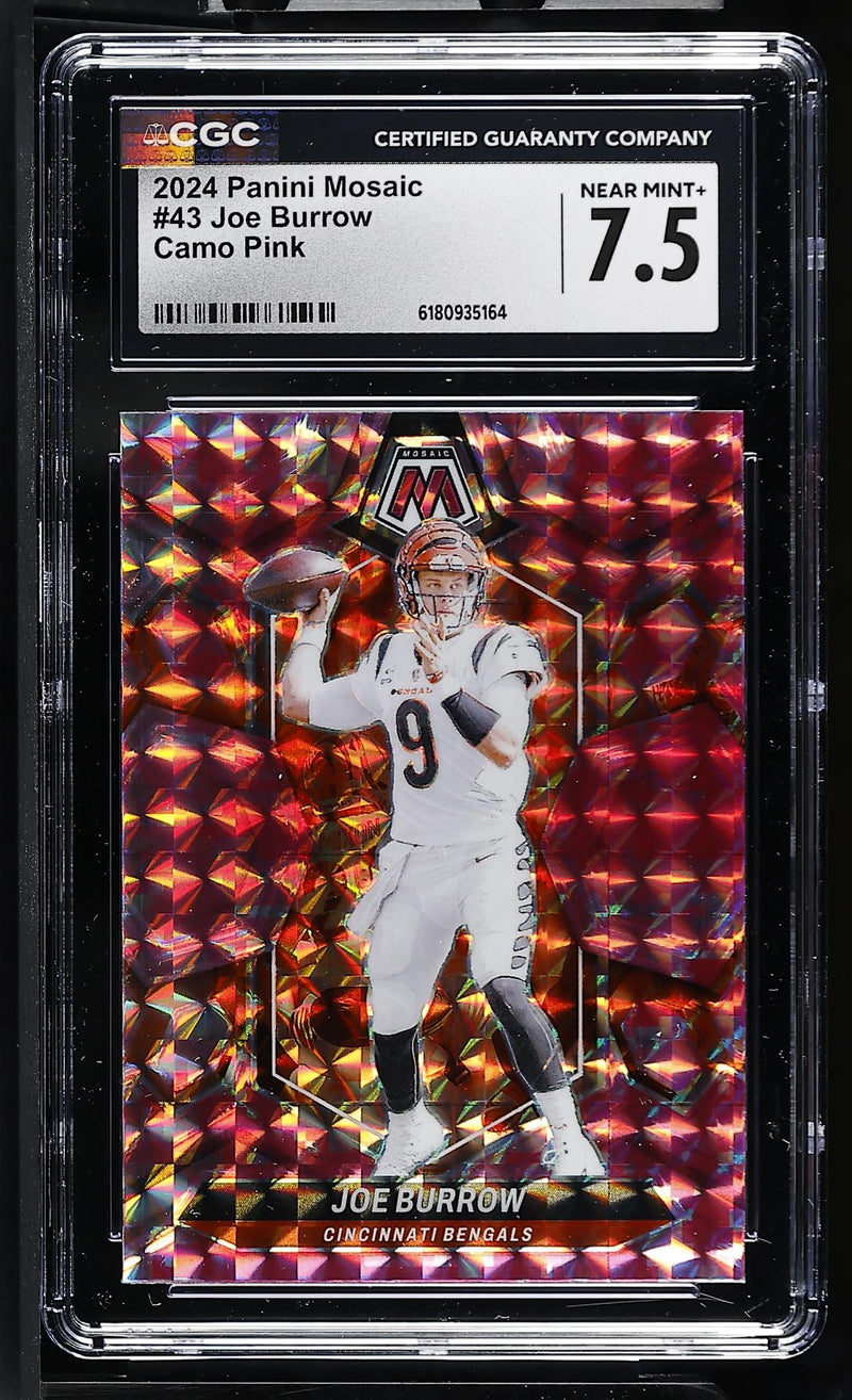 2024 Panini Mosaic Joe Burrow #43 Camo Pink CGC 7.5