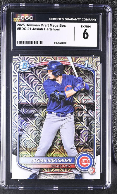 2025 Bowman Chrome Josiah Hartshorn 1st Bowman #BDC-21 CGC 6