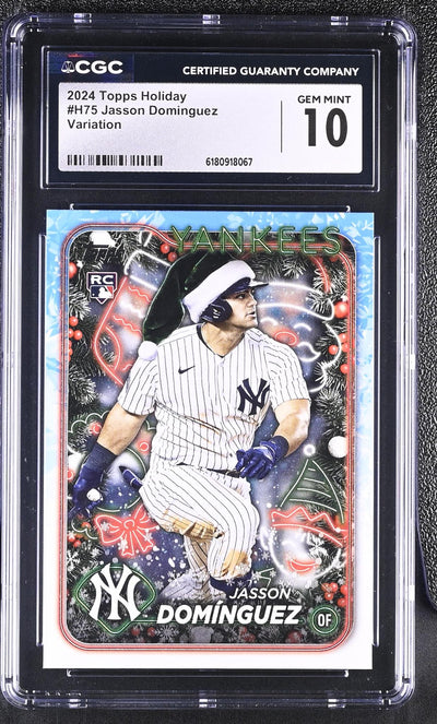 2024 Topps Holiday Jasson Dominguez #H75 Rookie Variation CGC 10