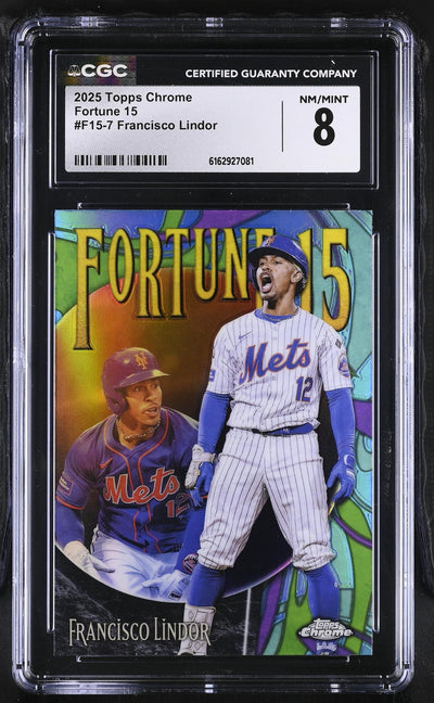 2025 Topps Chrome Fortune 15 Francisco Lindor #F15-7 CGC 8