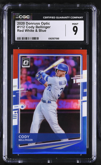 2020 Panini Donruss Optic Cody Bellinger #112 Red White & Blue /150 CGC 9