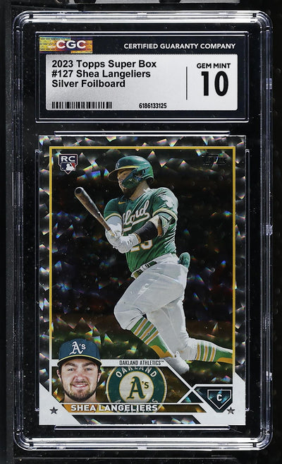 2023 Topps Super Box Shea Langeliers RC Silver Foilboard #127 CGC 10