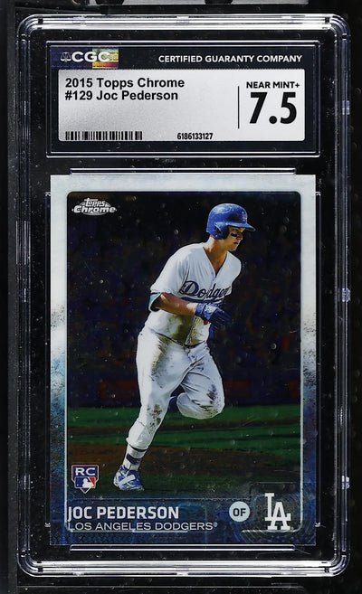 2015 Topps Chrome Joc Pederson RC #129 CGC 7.5