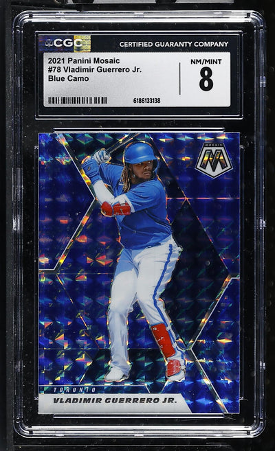 2021 Panini Mosaic Vladimir Guerrero Jr. #78 Blue Camo CGC 8