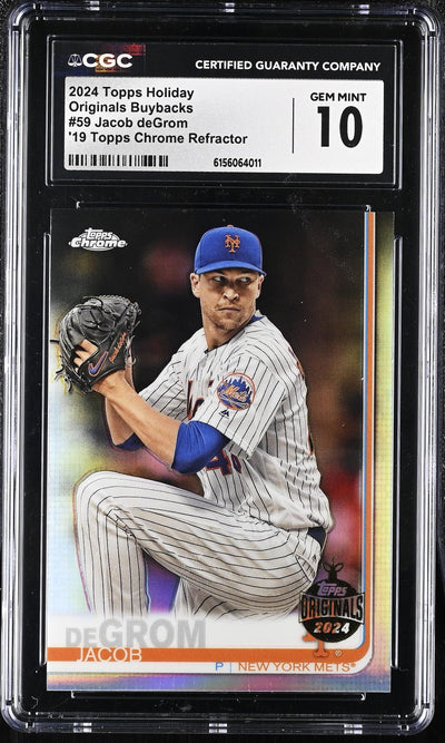 2024 Topps Holiday Originals Buybacks Jacob deGrom #59 Refractor CGC 10