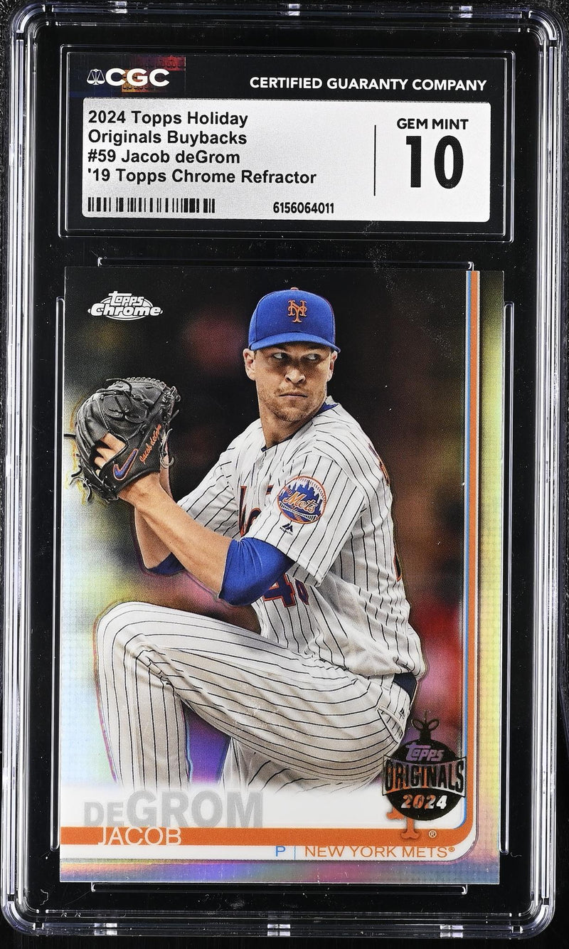 2024 Topps Holiday Originals Buybacks Jacob deGrom #59 Refractor CGC 10
