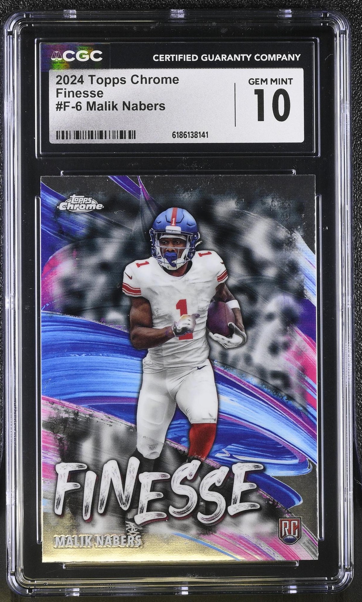 2024 Topps Chrome Malik Nabers #F-6 Finesse RC CGC 10