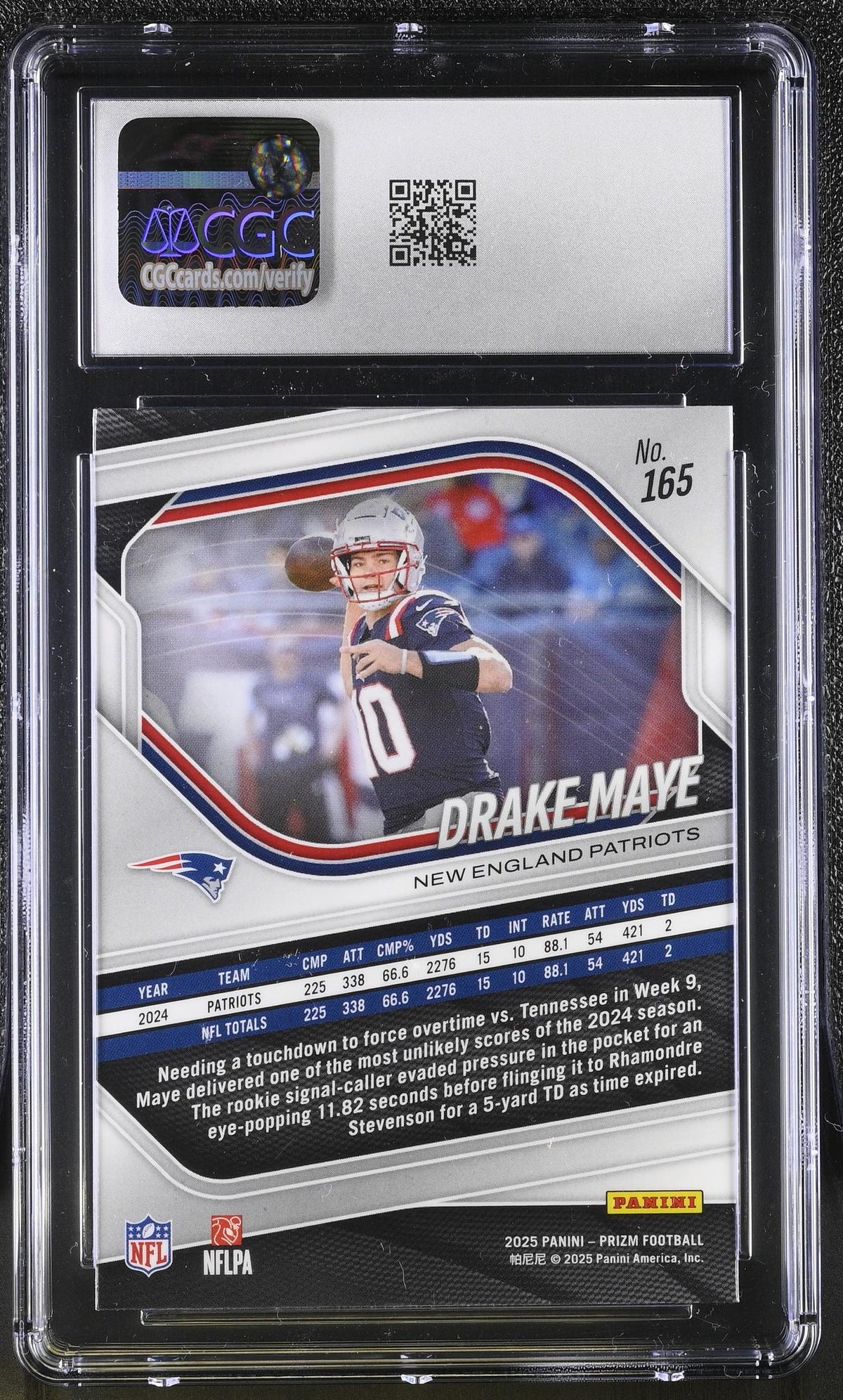 2025 Panini Prizm Drake Maye #165 CGC 8.5