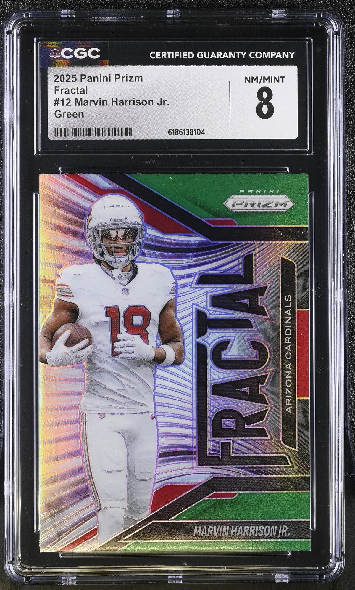 2025 Panini Prizm Fractal Marvin Harrison Jr. #12 Green CGC 8