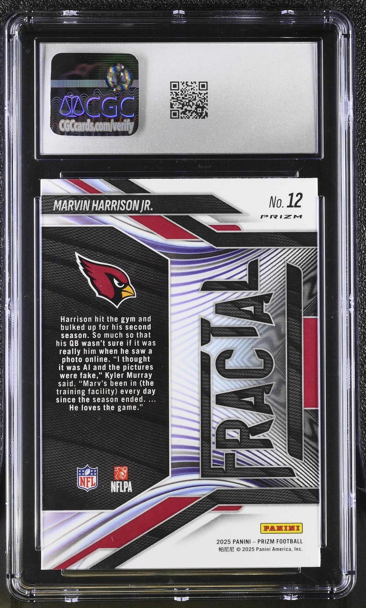2025 Panini Prizm Fractal Marvin Harrison Jr. #12 Green CGC 8
