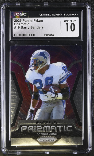 2025 Panini Prizm Prizmatic Barry Sanders #19 CGC 10