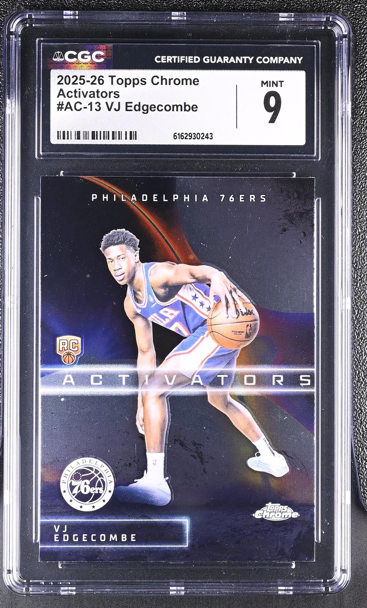 2025-26 Topps Chrome Activators VJ Edgecombe #AC-13 Rookie CGC 9