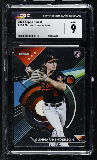 2023 Topps Finest Gunnar Henderson #100 RC CGC 9 Mint