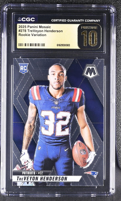 2025 Panini Mosaic TreVeyon Henderson #278 Rookie Variation CGC 10