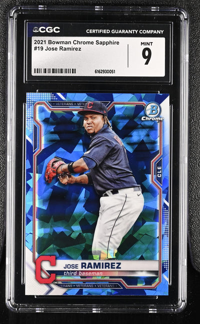 2021 Bowman Chrome Sapphire Jose Ramirez #19 Veterans CGC