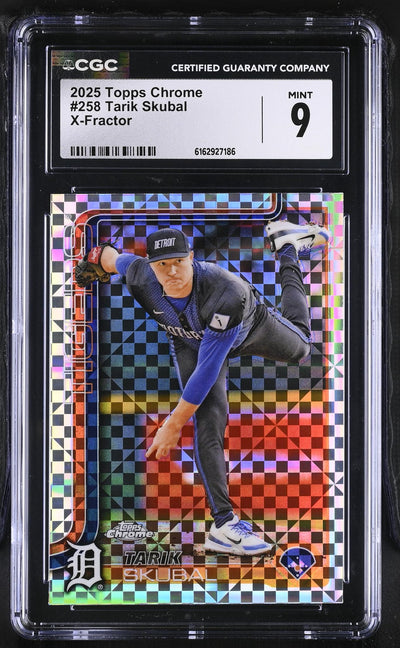 2025 Topps Chrome Tarik Skubal X-Fractor #258 CGC 9