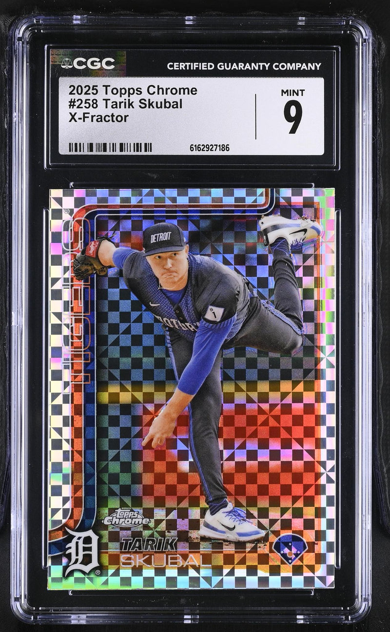 2025 Topps Chrome Tarik Skubal X-Fractor #258 CGC 9