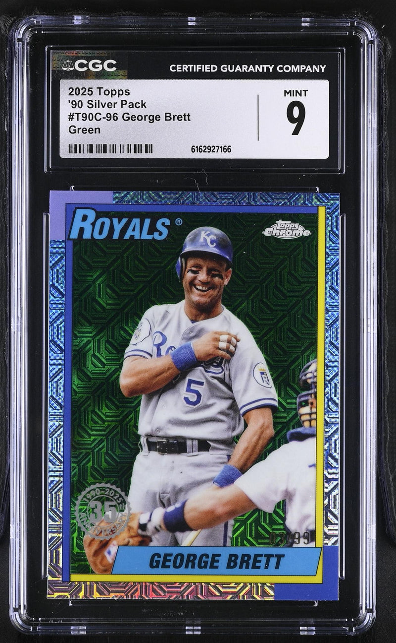 2025 Topps Chrome George Brett #T90C-96 Green /99 CGC 9