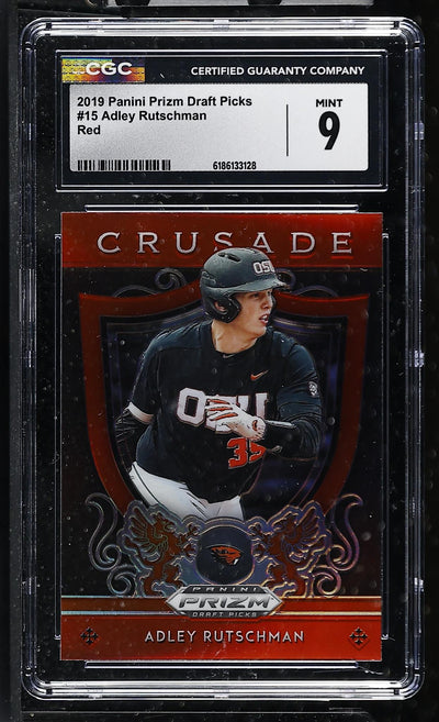 2019 Panini Prizm Draft Picks Adley Rutschman #15 Red Crusade CGC