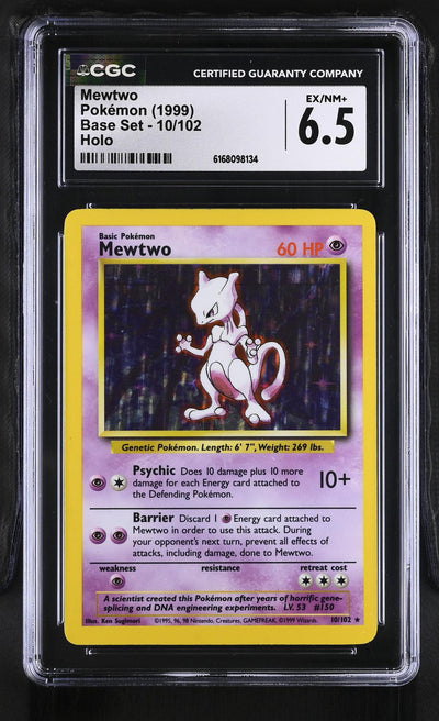 Pokémon Base Set Mewtwo #10/102 Holo CGC 6.5