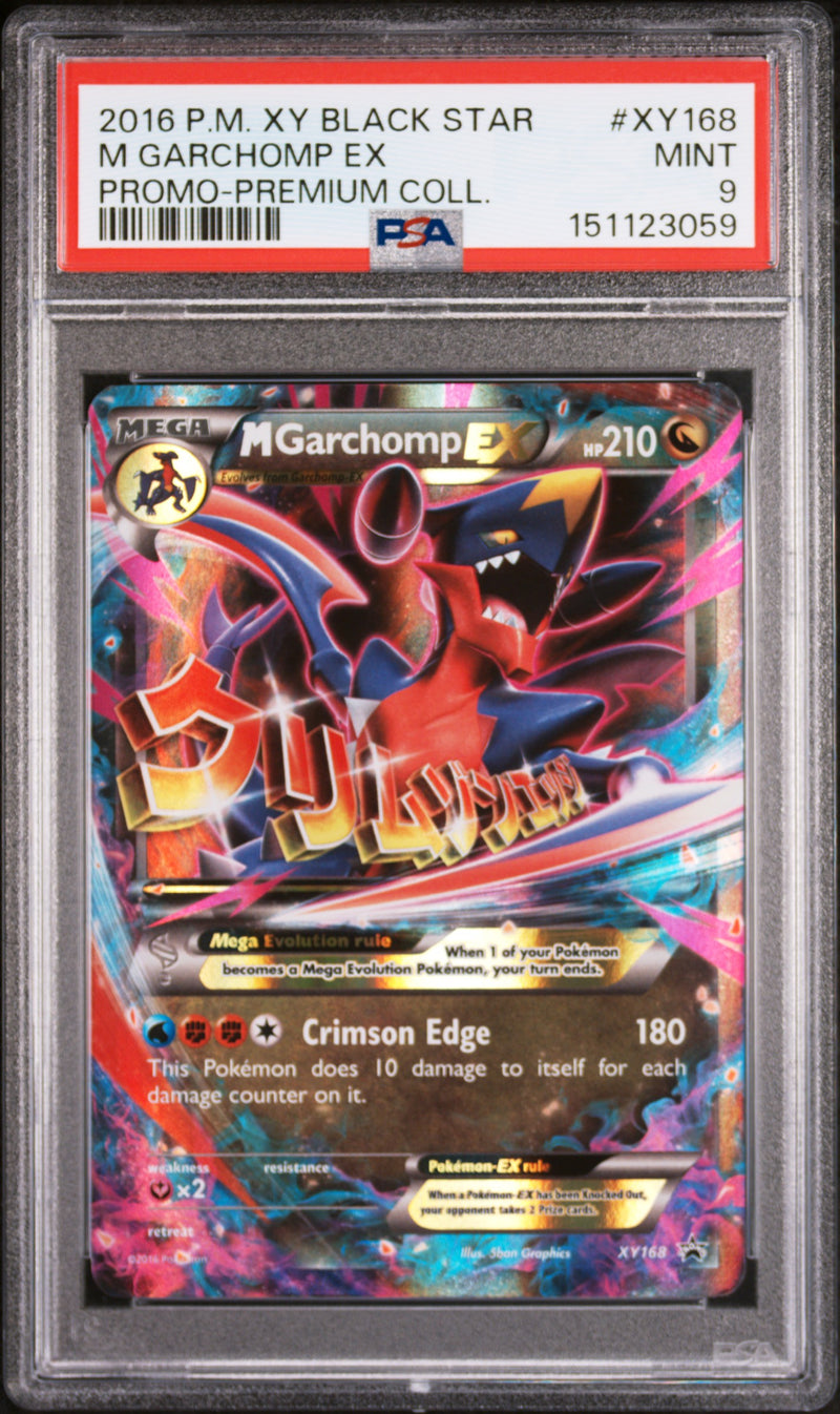 2016 Pokemon XY Black Star Promo Premium Collection Holo Mega Garchomp Ex #XY168 PSA 9