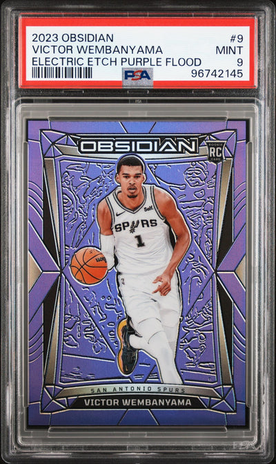 2023 Obsidian Electric Etch Purple Flood Victor Wembanyama #9 /49 PSA 9