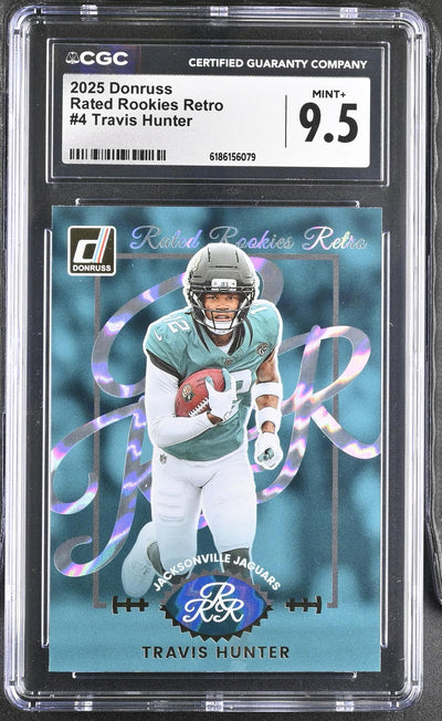 2025 Panini Donruss Travis Hunter #4 Rated Rookies Retro CGC 9.5