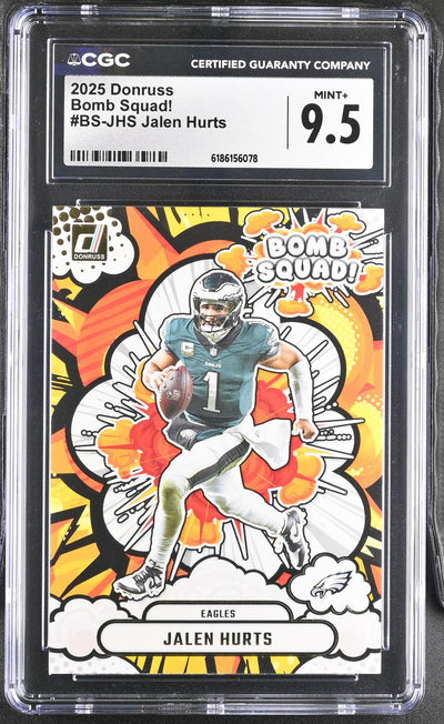 2025 Donruss Bomb Squad! Jalen Hurts #BS-JHS CGC 9.5